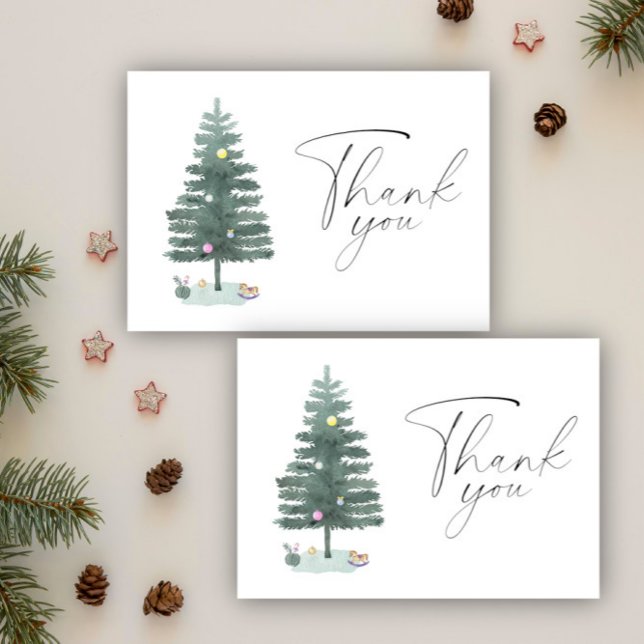 Arbre de Noël à l'aquarelle Merci (Créateur téléchargé)