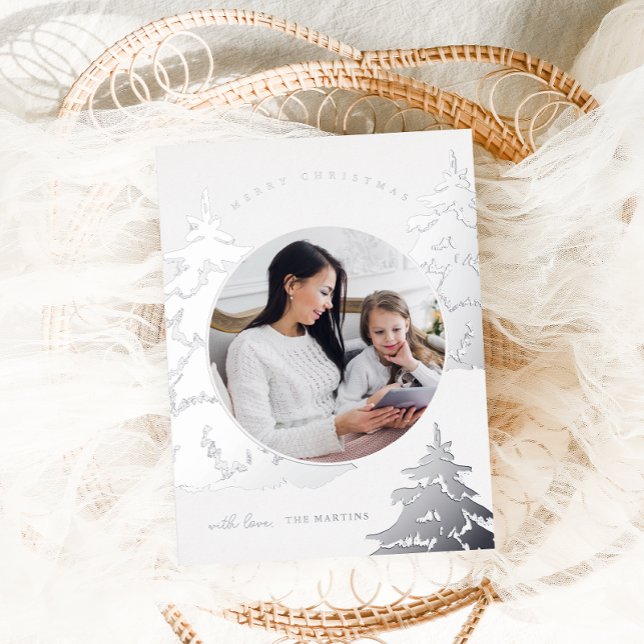 Arbre de Noël argenté élégant Deux vacances photo (Créateur téléchargé)
