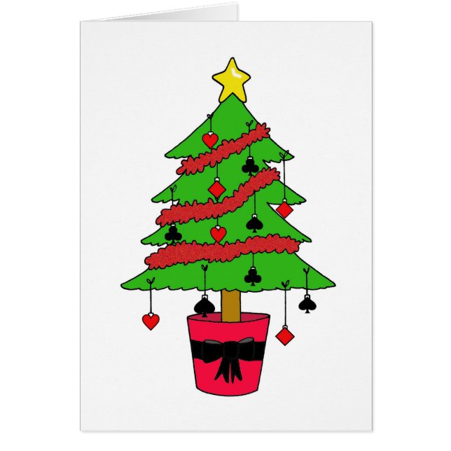 Arbre de Noël aux enseignes de jeu de cartes et bo (Devant)
