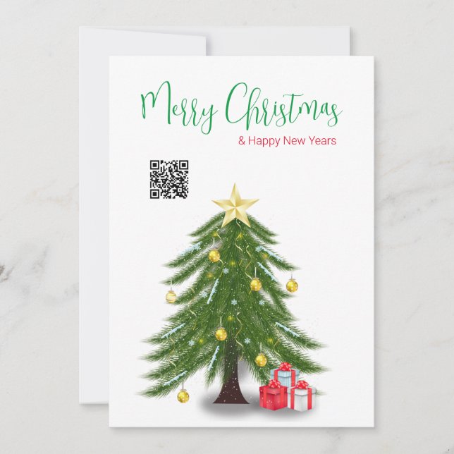 Arbre de Noël avec carte de vacances cadeau de Noë (Devant)