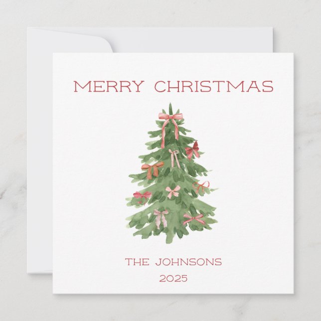 Arbre de Noël avec les vaches Carte de vacances (Devant)