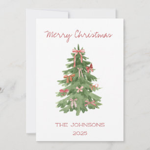 Arbre de Noël avec vaches Carte de vacances plat