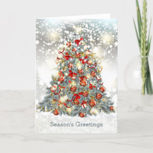 Arbre de Noël, baubles Carte de vacances pliée