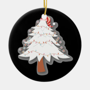 Arbre de Noël blanc sur ornement Arrière - plan no