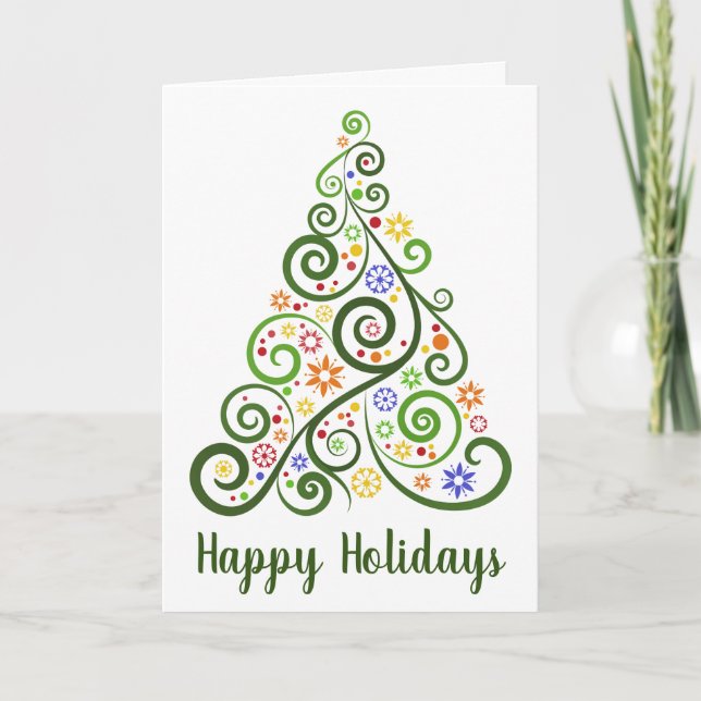 Arbre de Noël Bonne Carte de voeux (Devant)