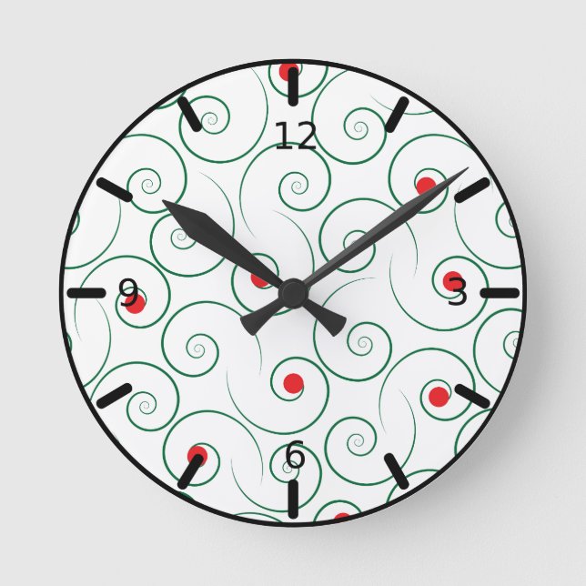 Arbre de Noël bouclé Horloge ronde blanche (Recto)