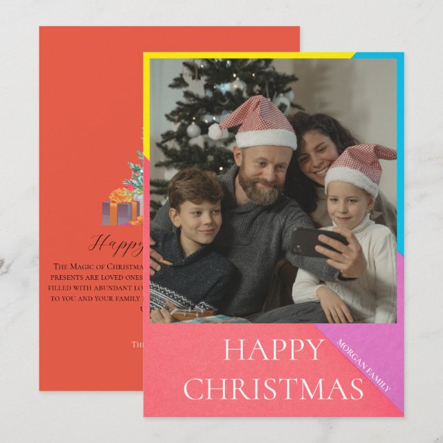 Arbre de Noël | Carte de vœux de Noël (Devant / Derrière)