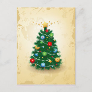 Arbre de Noël, carte postale