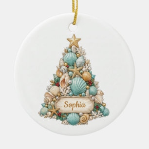 Arbre de Noël Coquillage Ornement Nom Personnalisé