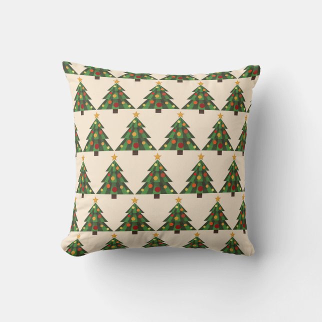 Arbre de Noël coussin moderne géométrique motif (Recto)