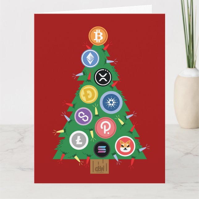 Arbre de Noël Crypto Ornement Carte Cryptomonnaie (Devant)