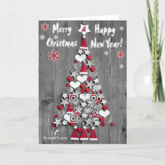 Arbre de Noël de carte de QR-code de décorations