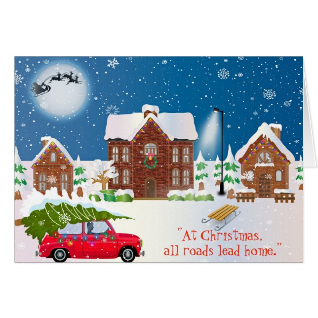 Arbre de Noël de la voiture rouge (Devant Horizontal)