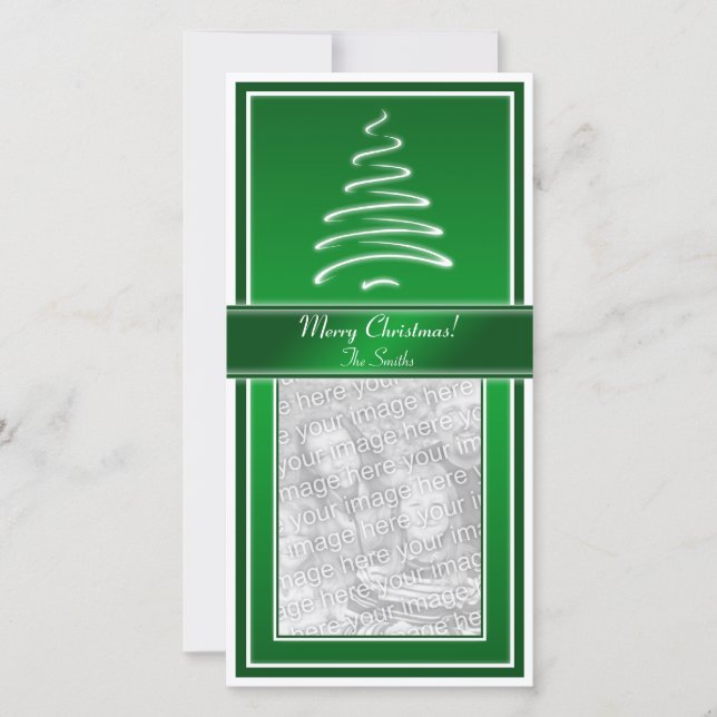 Arbre de Noël de remous dans le carte photo vert (Devant)