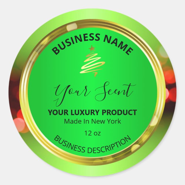 Arbre de Noël Décal vert Rouge produit Étiquettes (Devant)