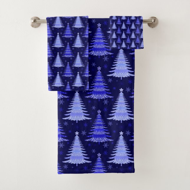 Arbre de Noël Design Motif bleu (En situation)