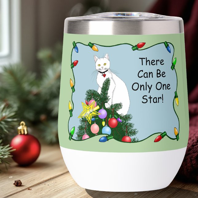 Arbre de Noël drôle et festif Chat blanc drôle Ver (Créateur téléchargé)