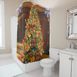 Arbre de Noël du rideau de douche