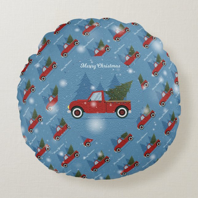 Arbre de Noël Élégant cadeau Coussin ronde (Devant)