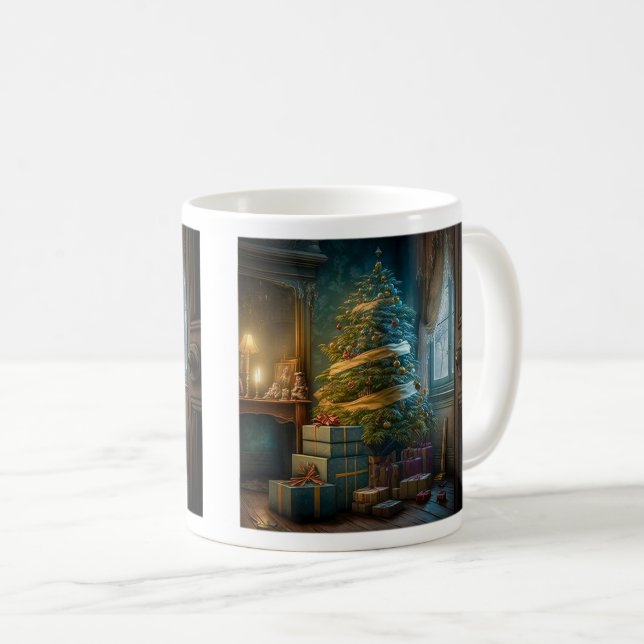 Arbre de Noël en intérieur Mug classique, 11 oz (Devant droit)