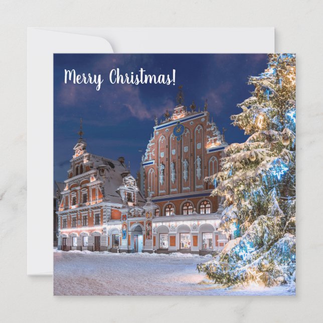 Arbre de Noël et Maison des Noirs à Riga (Devant)