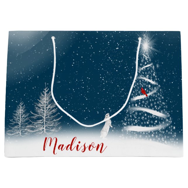 Arbre de Noël étoilé et gros sac cadeau Bunny (Devant)