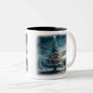 Arbre de Noël extérieur Mug à deux tons, 11 oz