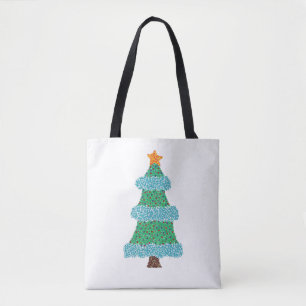 Arbre de Noël funky dans sacs en toile de Pointill