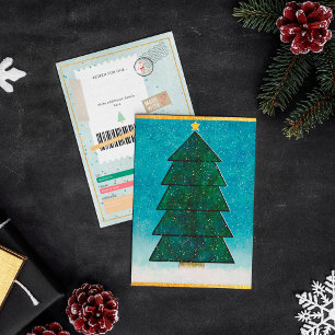 Arbre de Noël Géométrique Billet Cadeau Famille Co