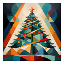 Arbre de Noël géométrique triangle Art Déco