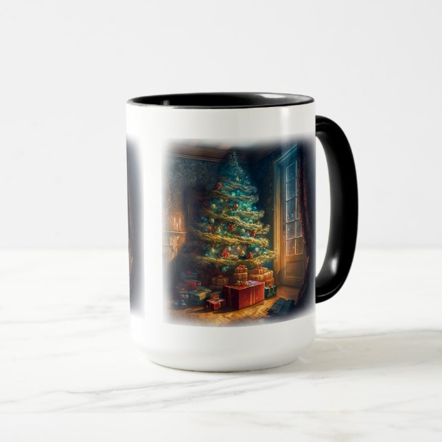 Arbre de Noël intérieur Mug Combo, 15 oz (Devant droit)