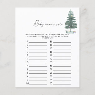 Arbre de Noël - Jeu de course de nom de bébé