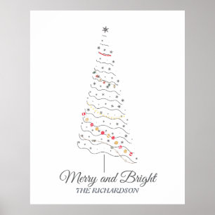 Arbre de Noël joyeux et lumineux Impression mini
