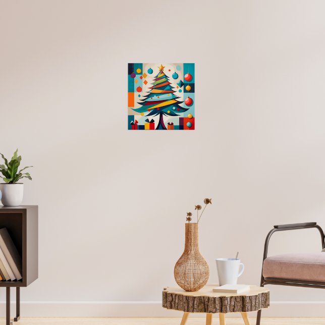 Arbre de Noël joyeux géométrique Art Déco avec cad (Salon 3)