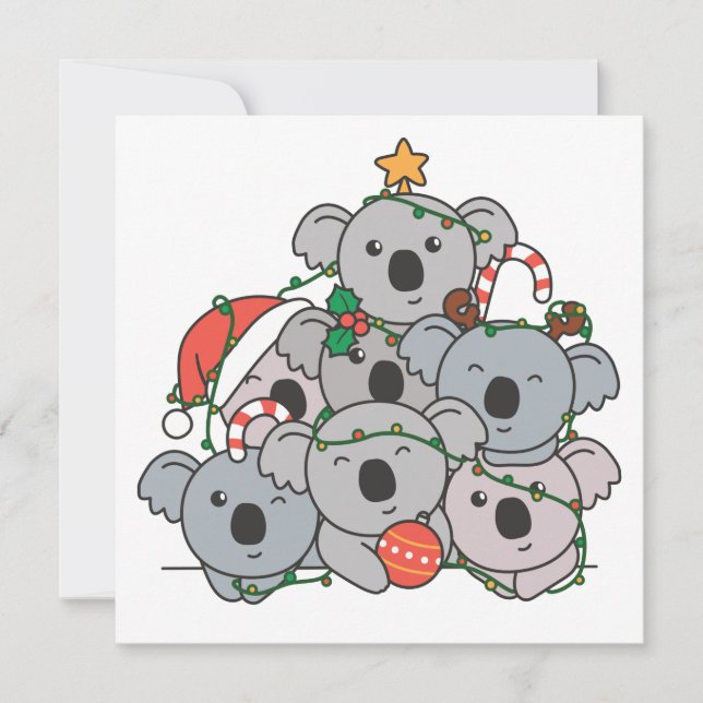 Arbre de Noël Koala Invitation de Noël Drôle d'Ani (Devant)