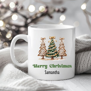 Arbre de Noël Léopard Cosy Mug Personnalisé