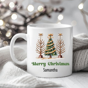 Arbre de Noël Léopard Moderne Mug Personnalisé