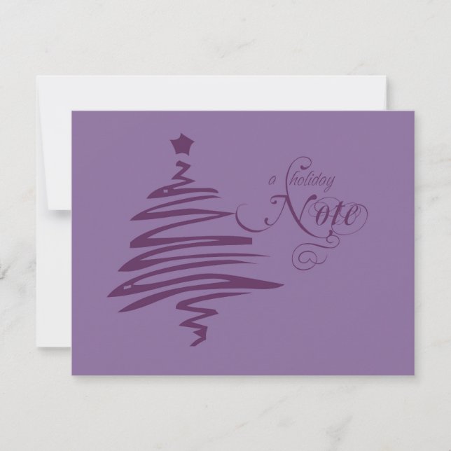 Arbre de Noël mauve Cartes de notes plats modernes (Devant)