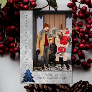 Arbre de Noël moderne Carte photo de vacances   Bl