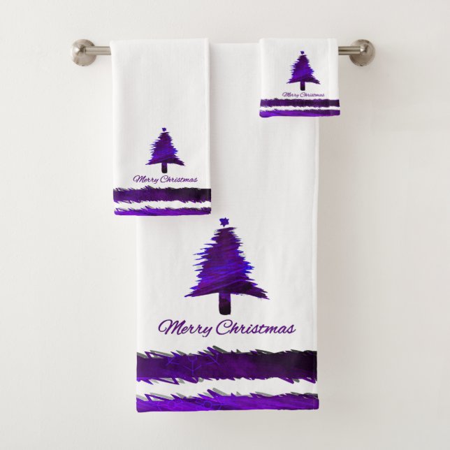 Arbre de Noël Motif de vacances moderne violet (En situation)