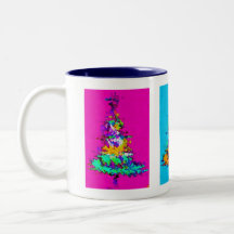 Arbre de Noël Mug bleu foncé Intérieur