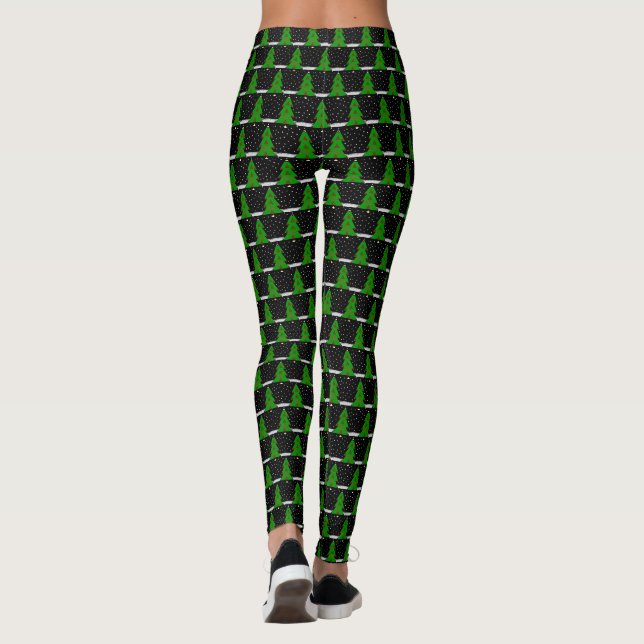 Arbre de Noël (noir) Leggings (Dos)