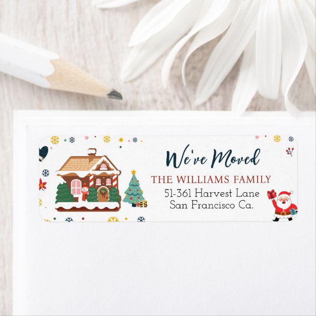 Arbre de Noël Nous avons déménagé Étiquette itinér (En situation)
