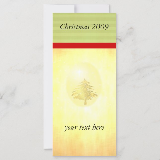 Arbre de Noël Or carte rack de publicité (Devant)