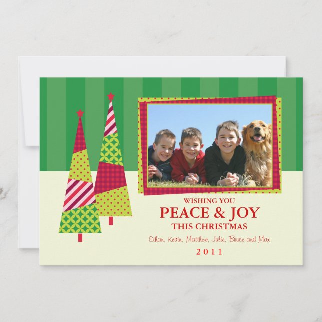 Arbre de Noël orné et Carte photo de cadre (Devant)