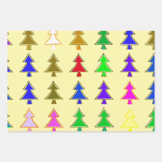 Arbre de Noël Papier d'emballage moderne (Devant)