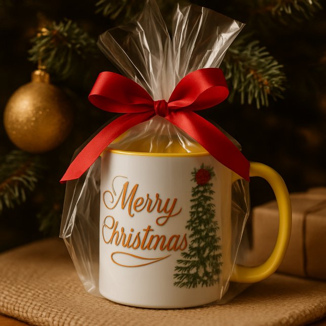 : Arbre de Noël personnalisé Mug aquarelle (Créateur téléchargé)