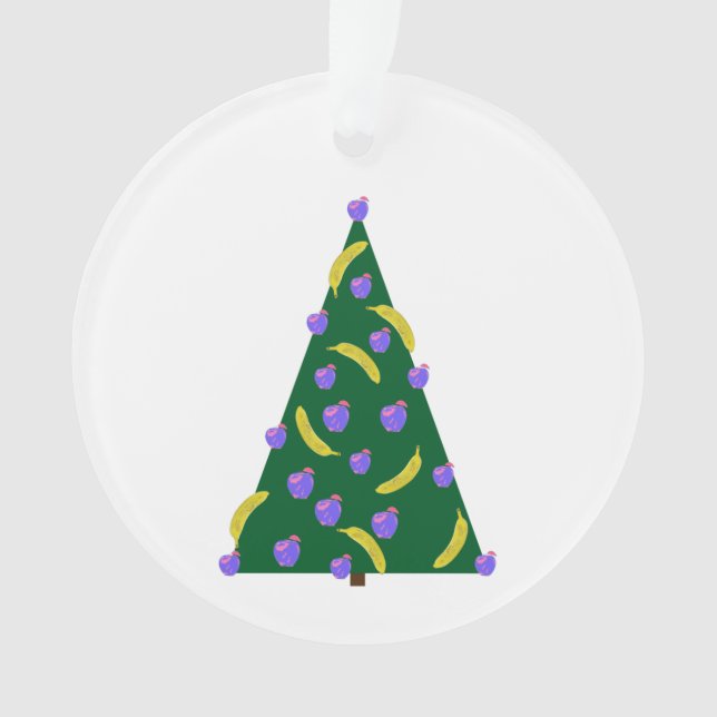 Arbre de Noël Pop Art avec pommes et bananes (devant)