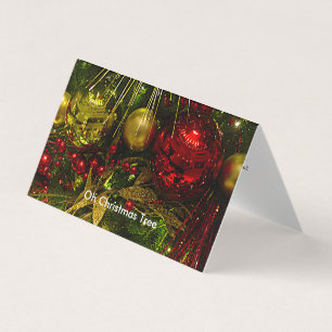 Arbre de Noël Rouge et or Carte de tente de Noël