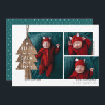 Arbre de Noël rustique 3 Faire-part de naissance p<br><div class="desc">Un nouveau bébé est une telle bénédiction ! Partagez votre joie en famille et entre amis avec ces faire-part de naissance de Noël de style rustique 3 cartes photo collage! Elles sont ornées d'un ornement de bois, avec les mots "TOUT N'EST pas aussi CALME qu'il paraît" (dans les paisibles photos...</div>